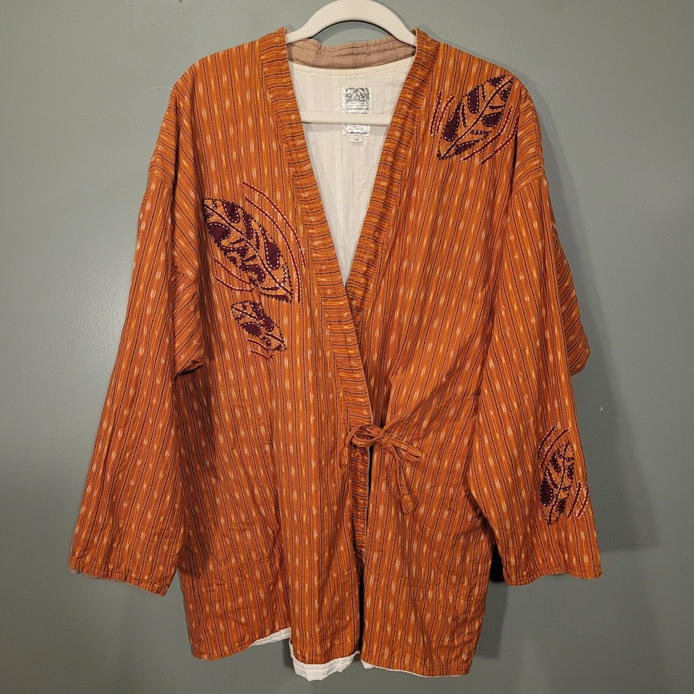 Marketplace Dignity Not Charity Cotton Reversible Kimono Batik‎ Wrap Jacket Boho